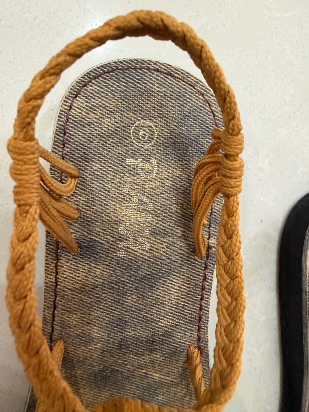 Braided Strap Flat Sandals in Mustard - Women's Summer Sandals - Picture 2 of 5